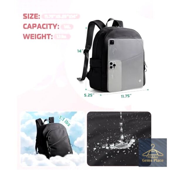 Mini Backpack with Wet Pocket RFID Blocking Gym Work Travel Daypack